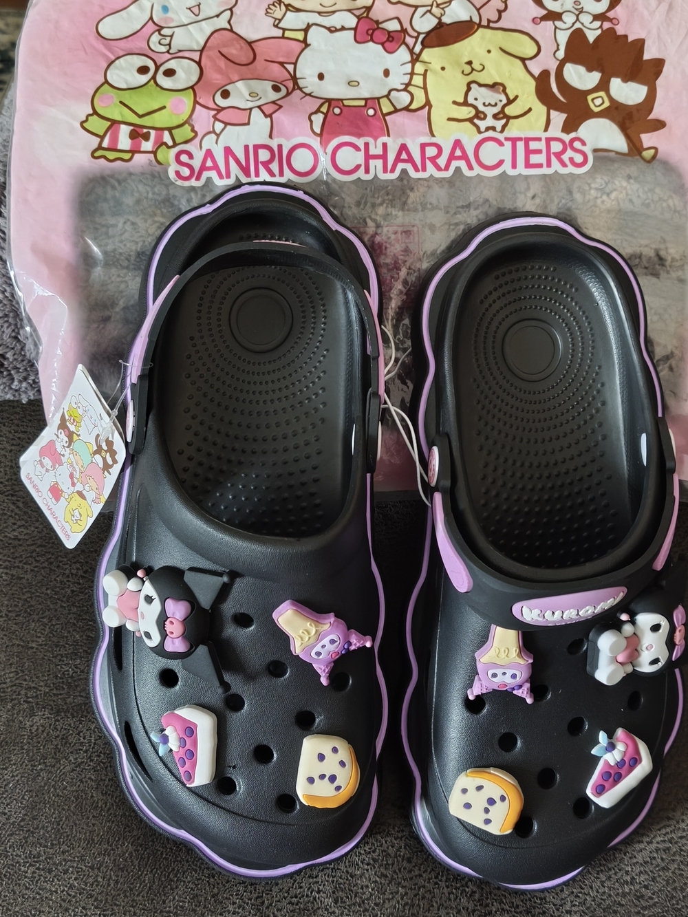 Sanrio Kids Black & Pink Character Clog Sandals